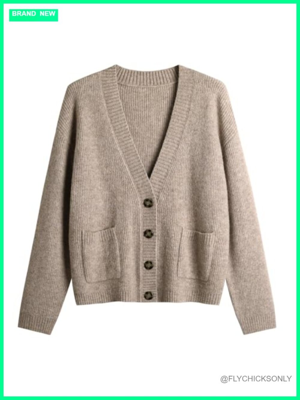 Women's Knit Cardigan Open Front V Neck Button Down Long Sleeve